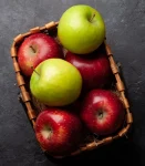 Crisp red apples for international export.